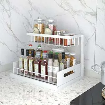 bukfen Under Sink Organizer - 2-Tier Slide Out Storage