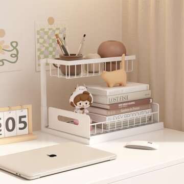 bukfen Under Sink Organizer - 2-Tier Slide Out Storage