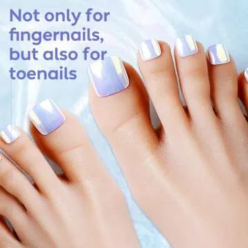 AIMEILI Pearl Chrome Nail Powder 6 Boxes Nail Art Manicure Powder Set, 1×0.5g Holographic Powder, 5×0.5g Chrome Nail Powder