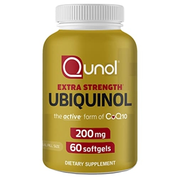 Qunol Ubiquinol CoQ10 200mg Softgels, Powerful Antioxidant for Heart and Vascular Health, Essential ...