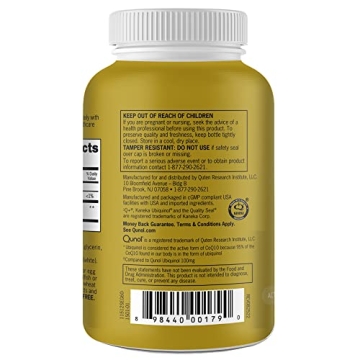 Qunol Ubiquinol CoQ10 200mg Softgels, Antioxidant for Heart Health