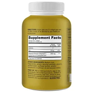 Qunol Ubiquinol CoQ10 200mg Softgels, Antioxidant for Heart Health