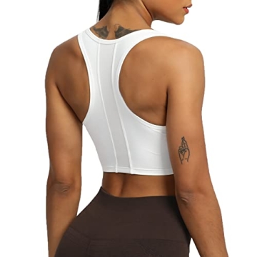 Aoxjox Women's Fitness Backless Sports Bra in White
