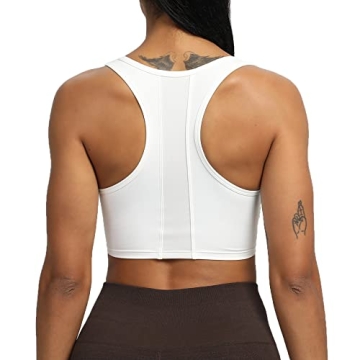 Aoxjox Women's Fitness Backless Sports Bra in White