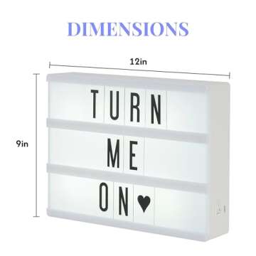 My Cinema Lightbox - Cinema Light Box, 30x23cm - Light Box with 100 Letters and Numbers - Personalised Light Box Sign, DIY Light Box Signs