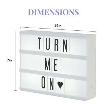 My Cinema Lightbox - Cinema Light Box, 30x23cm - Light Box with 100 Letters and Numbers - Personalised Light Box Sign, DIY Light Box Signs