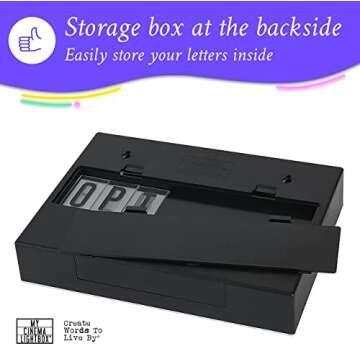 My Cinema Lightbox - Cinema Light Box, 30x23cm - Light Box with 100 Letters and Numbers - Personalised Light Box Sign, DIY Light Box Signs