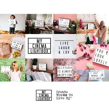 My Cinema Lightbox - Cinema Light Box, 30x23cm - Light Box with 100 Letters and Numbers - Personalised Light Box Sign, DIY Light Box Signs