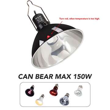 REPTI ZOO 8.5 Inch Reptile Lamp Fixture for Terrariums