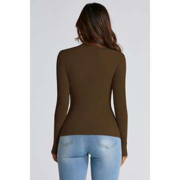 PRETTYGARDEN Womens Fall Y2K Going Out Crop Tops Long Sleeve Mock Neck Ruched Slim Fitted Basic Tren...