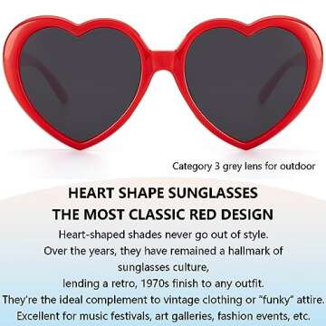 IOHLNG Heart Sunglasses for Women Men Oversized Trendy Love Shaped Sunglasses Non Polarized Shades R...