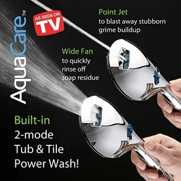 AquaCare Handheld Shower Head - 8 Modes, Power Wash, Anti-Clog