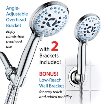 AquaCare Handheld Shower Head - 8 Modes, Power Wash, Anti-Clog