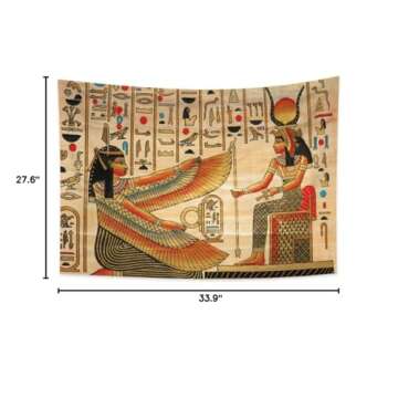 Leowefowa Historical Egyptian King Mural Tapestry Wall Hanging Egypt Mural Wall Art Tapestry for Living Room Bedroom Decor Egyptian Theme Baby Shower Decoration 33.9x27.6inch
