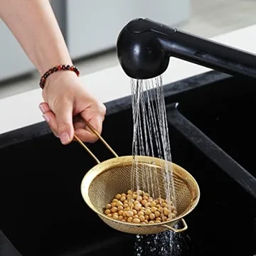 Gold Fine Mesh Strainer Set of 3 for Straining and Sifting