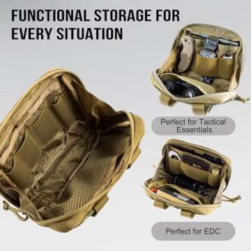 OneTigris Molle Pouch, Tactical Admin Pouch Belt EDC Tool Organizer Zippered Utility Waist Pack 7.5"...