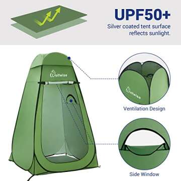 WolfWise Pop Up Privacy Shower Tent Portable Outdoor Sun Shelter Camp Toilet Changing Dressing Room ...