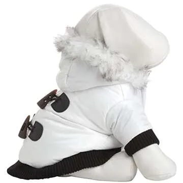 Pet Life Aspen Winter White Fashion Dog Jacket Parka - Dog Coat with 3M Thinsulate Insulation Technology - Winter Dog Clothes for Small Medium and Large Dogs