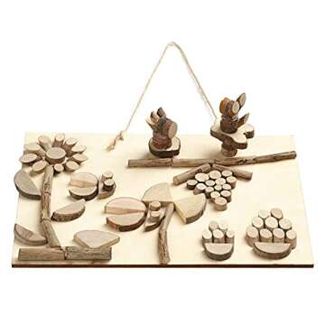 LAZACA Wood Craft Kits DIY for Kids Ages 5-20 Wooden Unfinished Toys Art Paint Bulk Craft Sticks Garden Playset Loose Parts Play Materials 250 Pcs/19.5X13X3.5cm