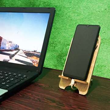 Wooden Cell Phone Stand for Desk, Organizer Charging Stand You can use it Horizontally and Verticall...