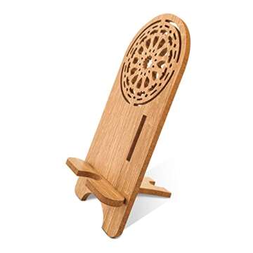 Wooden Cell Phone Stand for Desk, Organizer Charging Stand You can use it Horizontally and Vertically - Compatible with iPhone and iPad and Tablets