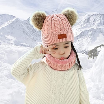 Kids Winter Beanie Hat Scarf Gloves Set Warm Stylish
