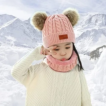 Kids Winter Beanie Hat Scarf Gloves Set Warm Stylish