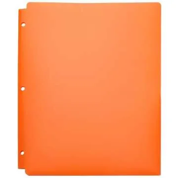 Amazon Basics Plastic 3 Hole Punch Folders with 2 Pockets, 8.5 x 11 inches, Pack of 6, Assorted Color