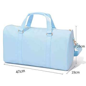 Kaymey Young Teens Travel Duffel Weekender Bag,Weekend Sports Gym Bag Travel Men Womens(Blue) XL
