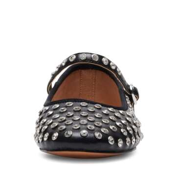 Steve Madden Women's Vinetta Mary Jane Flat, Rhinestone, 8