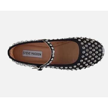 Steve Madden Women's Vinetta Mary Jane Flat, Rhinestone, 8