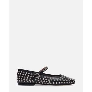 Steve Madden Women's Vinetta Mary Jane Flat, Rhinestone, 8