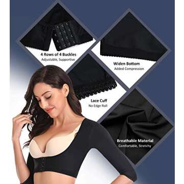 Bluland Women's Arm Shapers Plus Size Post Surgical Compression Sleeves Upper Arm Shaper for Women F...