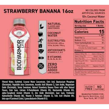 BODYARMOR LYTE Sports Drink - Low-Calorie, Natural Strawberry Banana Flavor