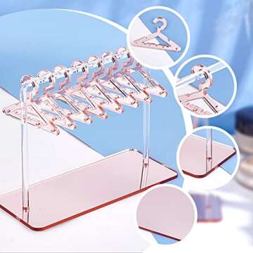 PH PandaHall 2 Sets Acrylic Earring Holder, Coat Hanger Jewelry Display Dangle Earring Hanging Organizer Acrylic Ear Studs Display Rack for Retail Show Personal Exhibition, 2.3x4.6x5.9inch