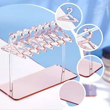 PH PandaHall 2 Sets Acrylic Earring Holder, Coat Hanger Jewelry Display Dangle Earring Hanging Organizer Acrylic Ear Studs Display Rack for Retail Show Personal Exhibition, 2.3x4.6x5.9inch