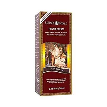 Surya Brasil Henna Hair Color Cream - Semi-Permanent Natural Dye for Gray Coverage - Deep Conditioni...