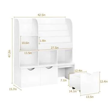 FOTOSOK Multifunctional Kids Bookcase & Toy Organizer