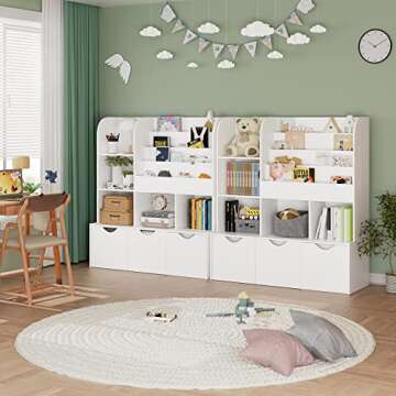 FOTOSOK Multifunctional Kids Bookcase & Toy Organizer