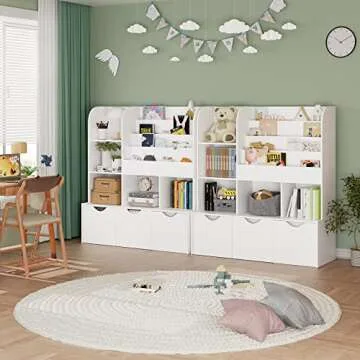 FOTOSOK Multifunctional Kids Bookcase & Toy Organizer