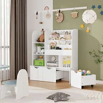 FOTOSOK Multifunctional Kids Bookcase & Toy Organizer