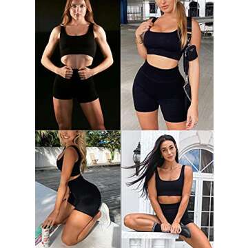 Fatty Tiger Black Workout Set for Women Seamless & Stylish