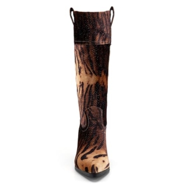 SO SIMPOK Leopard Print Mid Calf Boots for Women