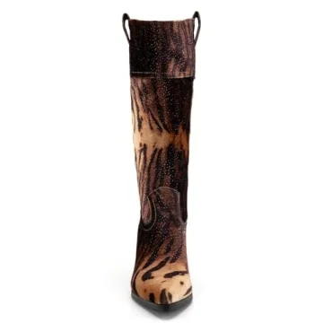 SO SIMPOK Leopard Print Mid Calf Boots for Women