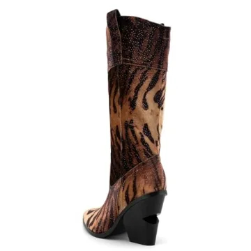 SO SIMPOK Leopard Print Mid Calf Boots for Women