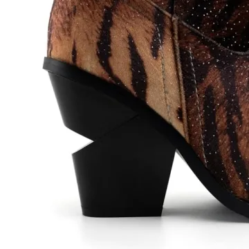 SO SIMPOK Leopard Print Mid Calf Boots for Women