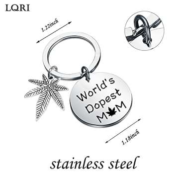 LQRI Marijuana Leaf Weed Mom Gift World's Dopest Mom Keychain Cannabis Leaf Marijuana Jewelry Funny ...