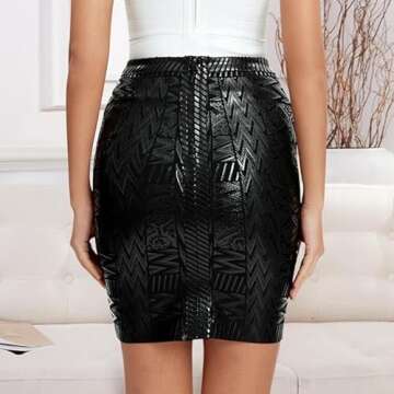 BEAUKEY Metallic High Waist Bandage Skirt for Women
