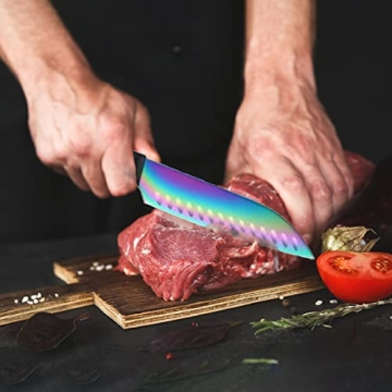 Marco Almond Rainbow Stainless Steel Knife Block Set