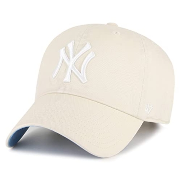 New York Yankees Ballpark Dad Hat Natural Beige Adjustable
